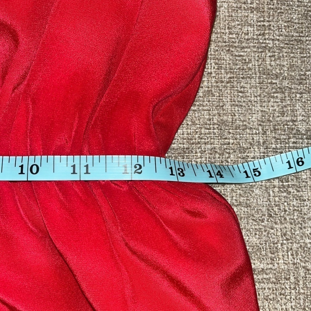 Suzi Chin for Maggy Boutique 100% Silk soft red ruffled dress - Picture 9 of 12